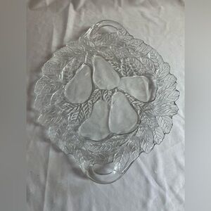 Clear Glass Pear Design Serving Platter
